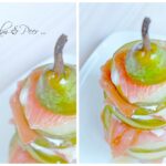 Gerookte zalm met peer en crème fraîche