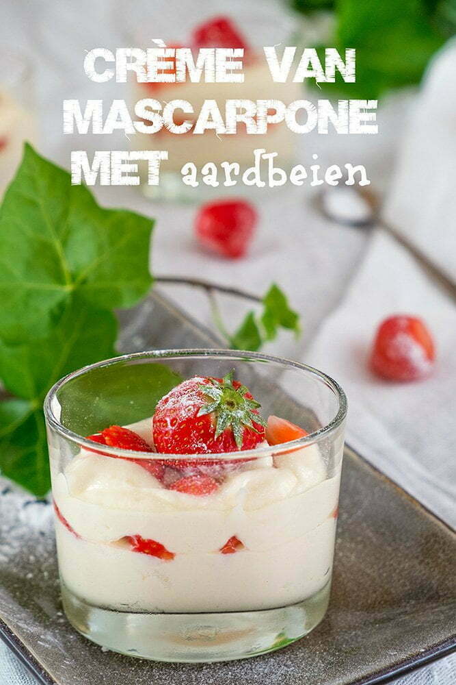 Crème van Mascarpone met aardbeien 