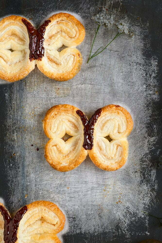 Bladerdeeg vlinders - Gebakjes.