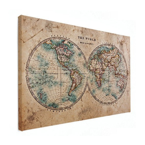 vintage wereldkaart op canvas vintage wereldkaart op canvas