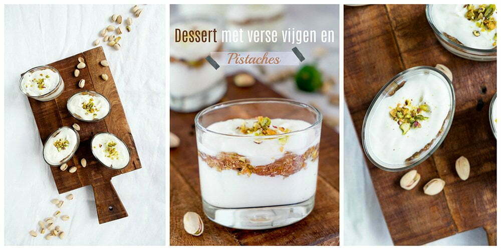 Dessert met verse vijgen en pistaches 