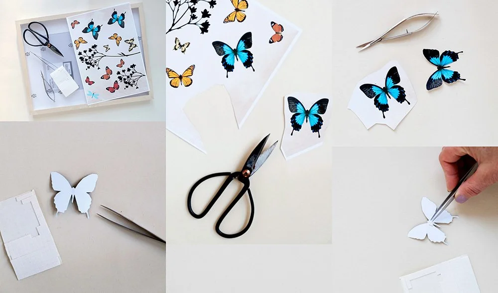 stap voor stap foto's, Diy: Ikea fotolijst Hovsta met vlinders - Free printable
