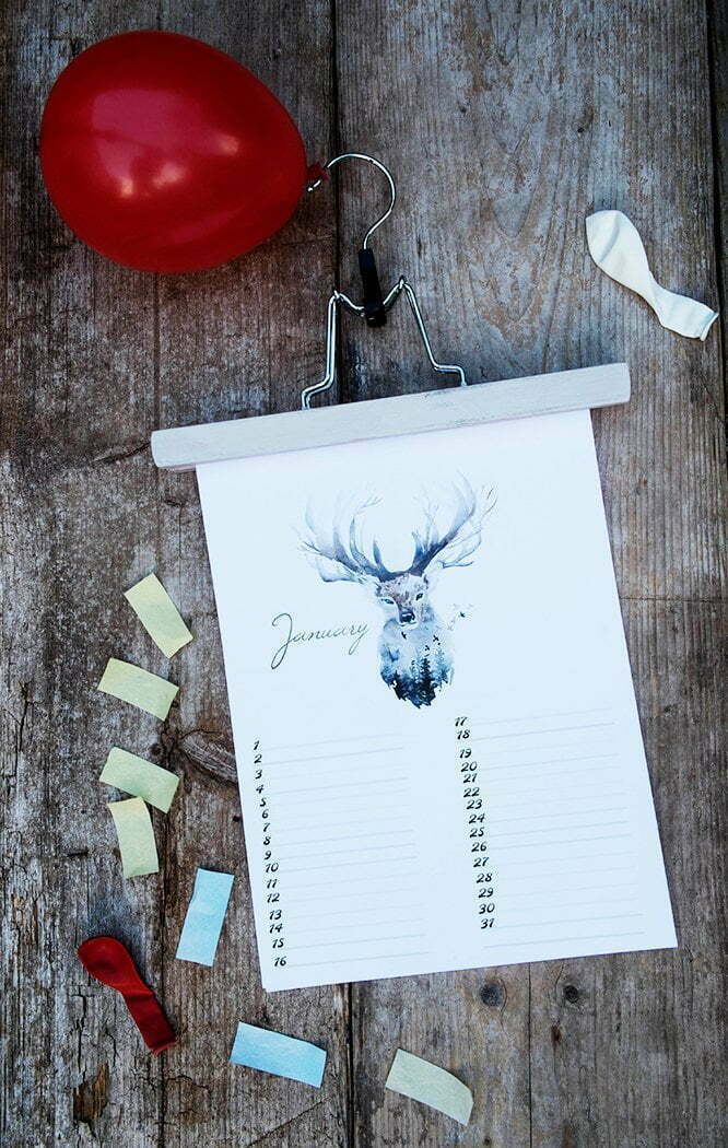 Free Birthday Calendar (verjaardagskalender) &ndash; nr. 1 January