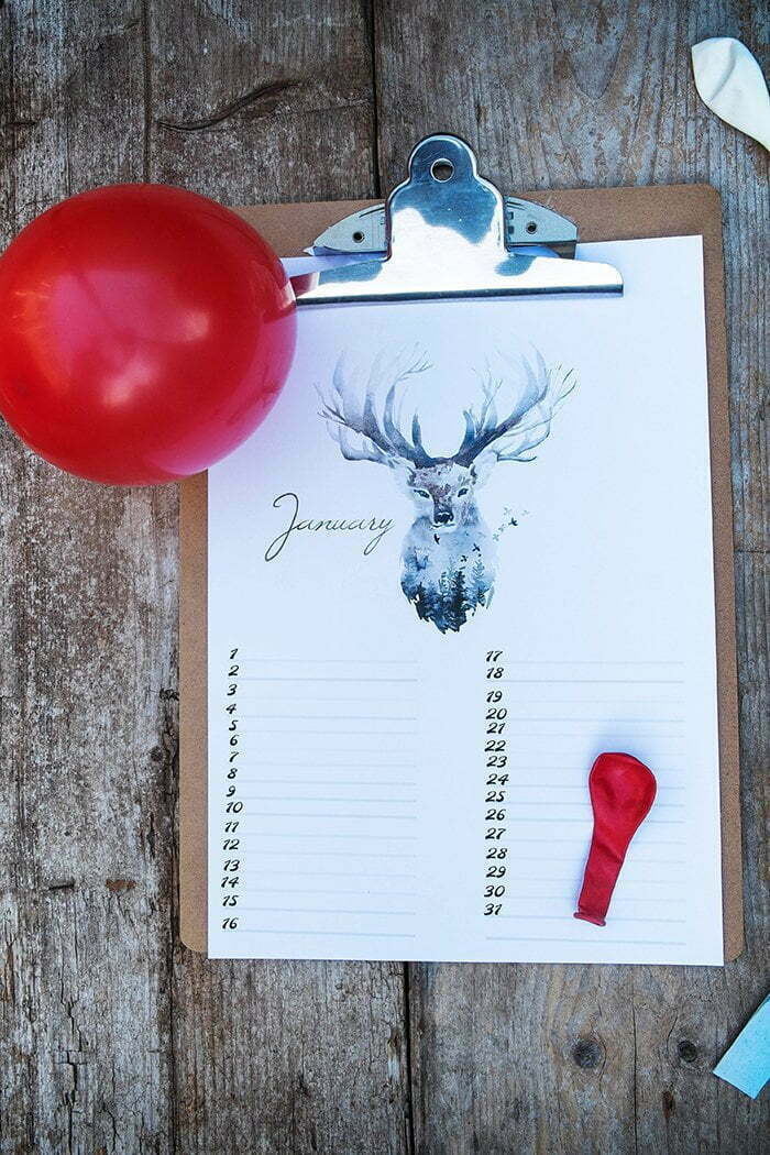 Free Birthday Calendar (verjaardagskalender) &ndash; nr. 1 January
