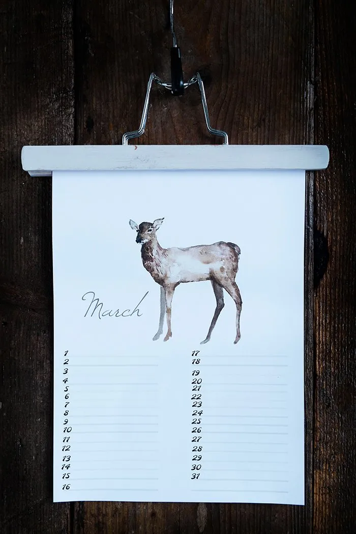 Free Birthday Calendar (verjaardagskalender) – nr. 3 March