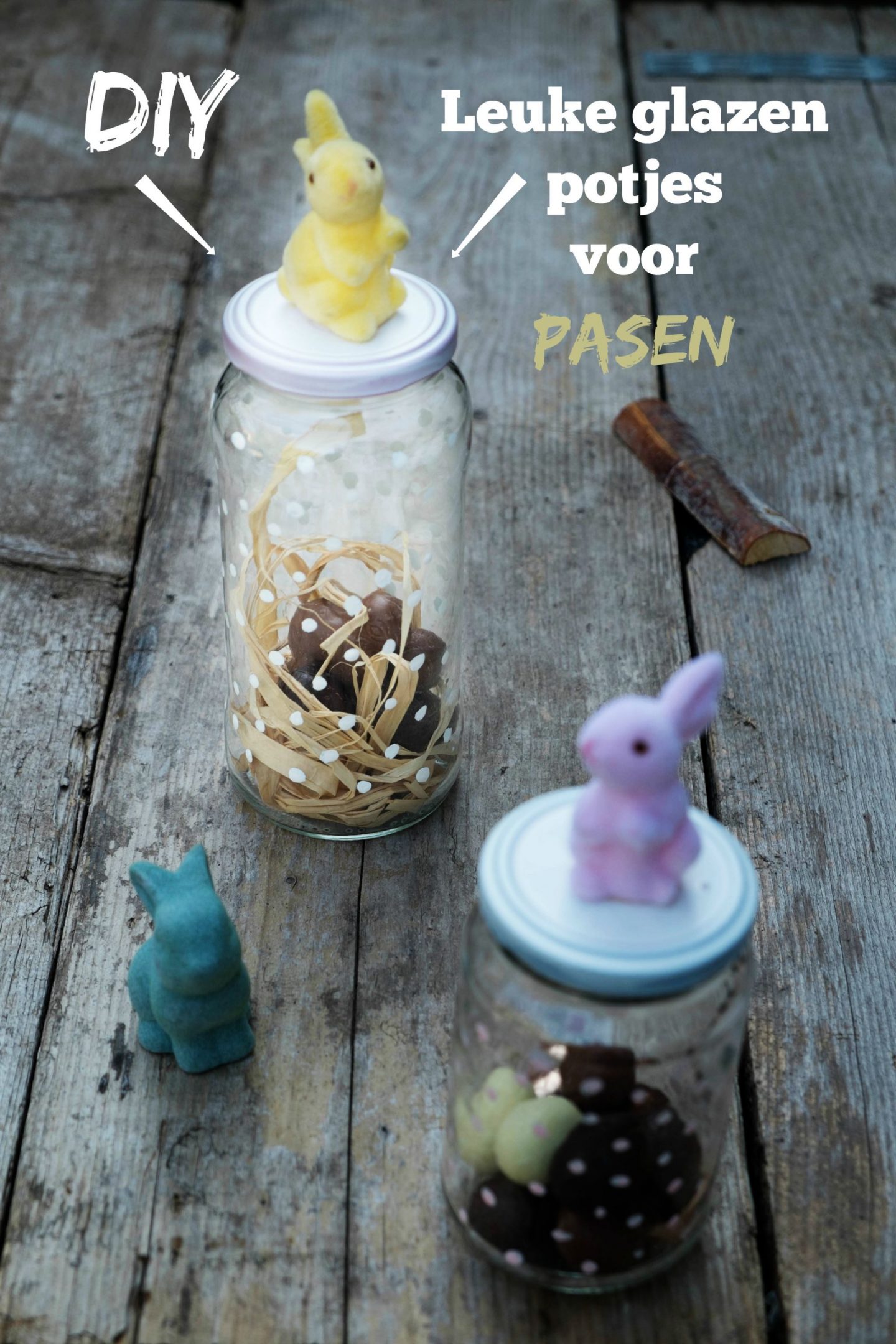 Leuke glazen potjes voor Pasen - Diy