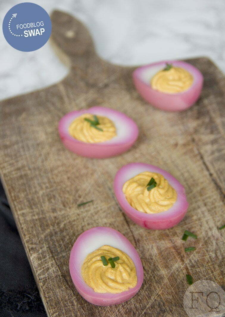 gevulde roze eieren: foodquotes.nl