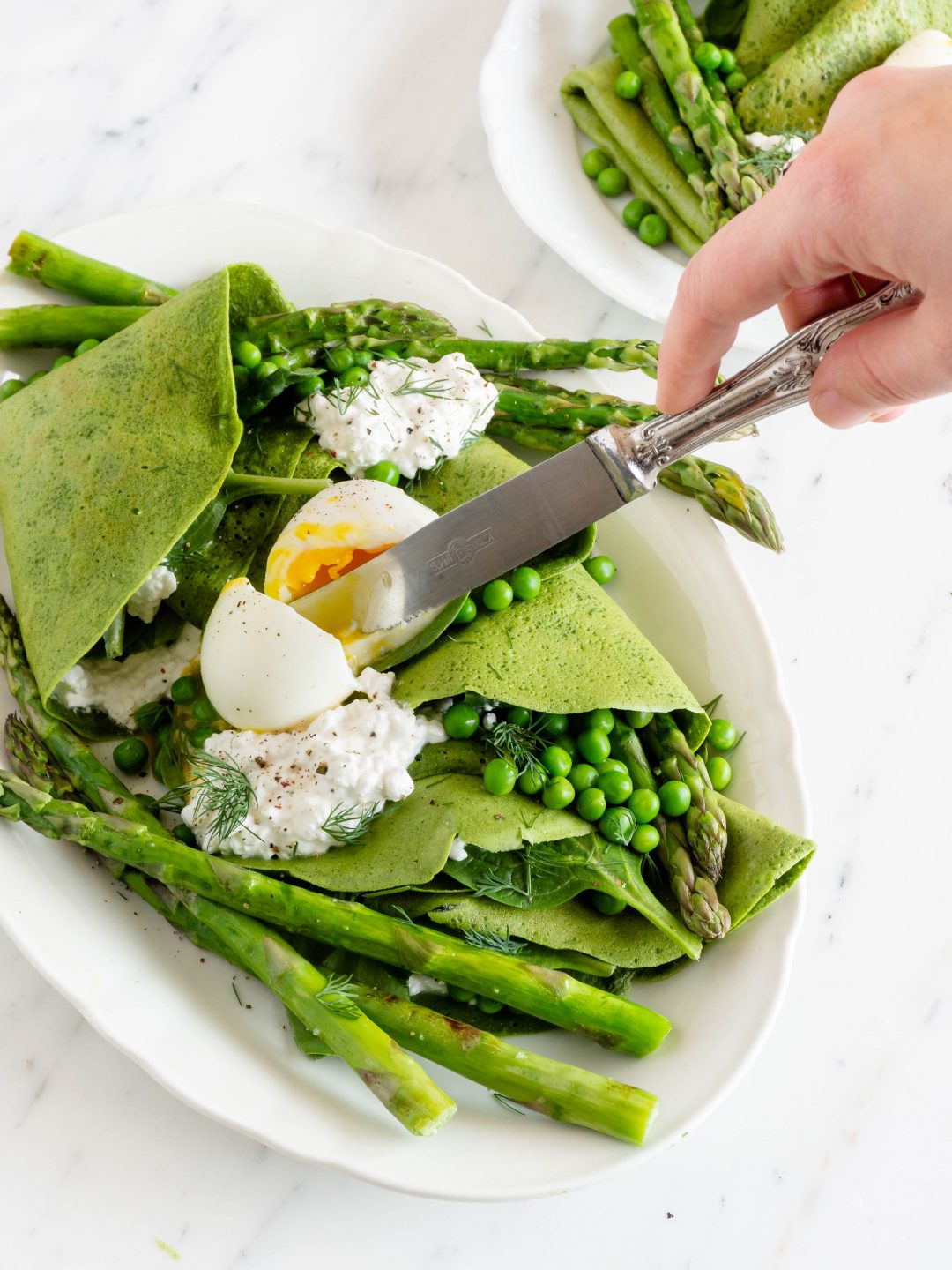 gewoonhanne.nl - spinazie-pannenkoeken met asperges en ei