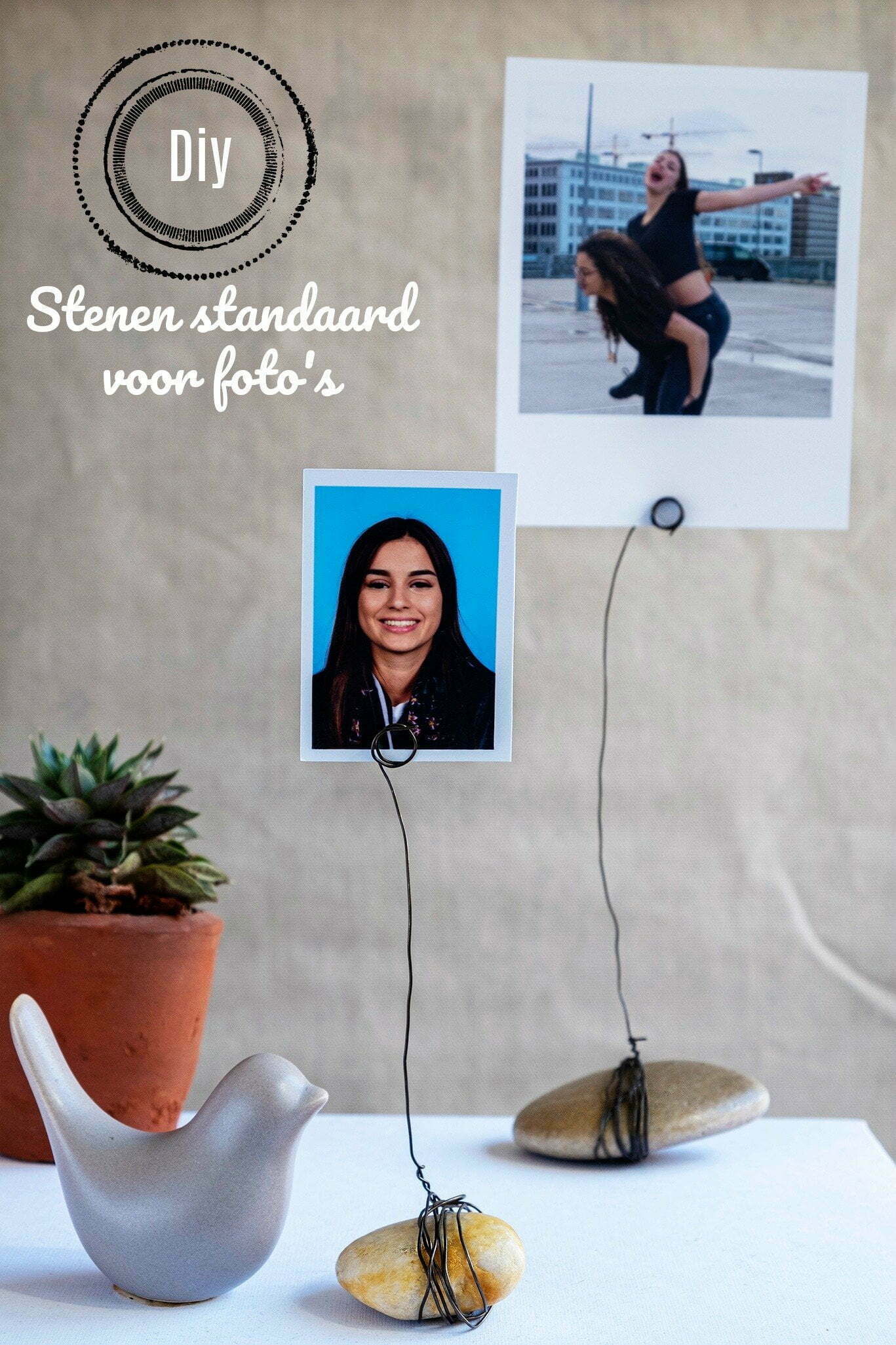 Pin: Stenen standaard voor foto's