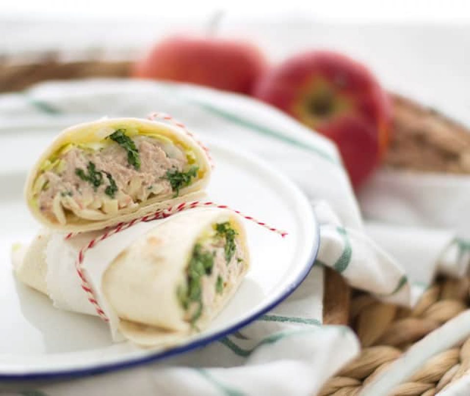 Eef kookt zo: Wrap met tonijn en appel Eef kookt zo: Wrap met tonijn en appel
