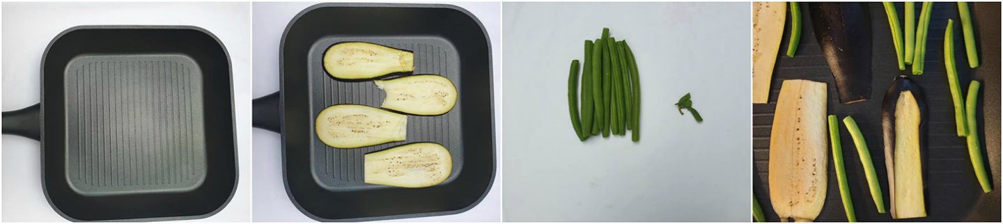 Salade met gegrilde aubergine en witte kaas