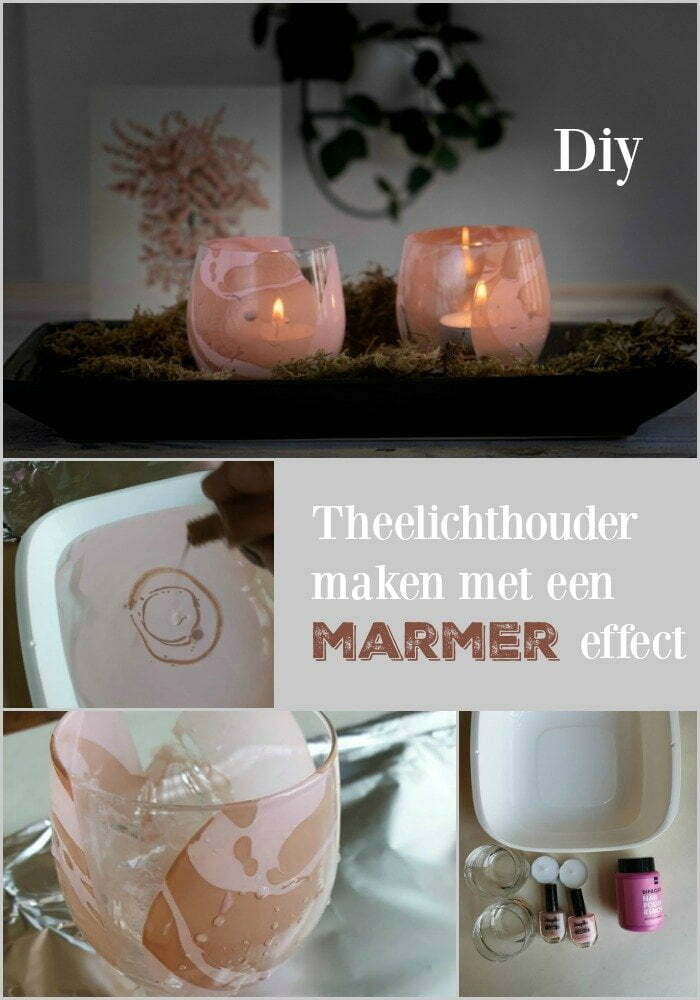 Theelichthouder maken met een marmer effect