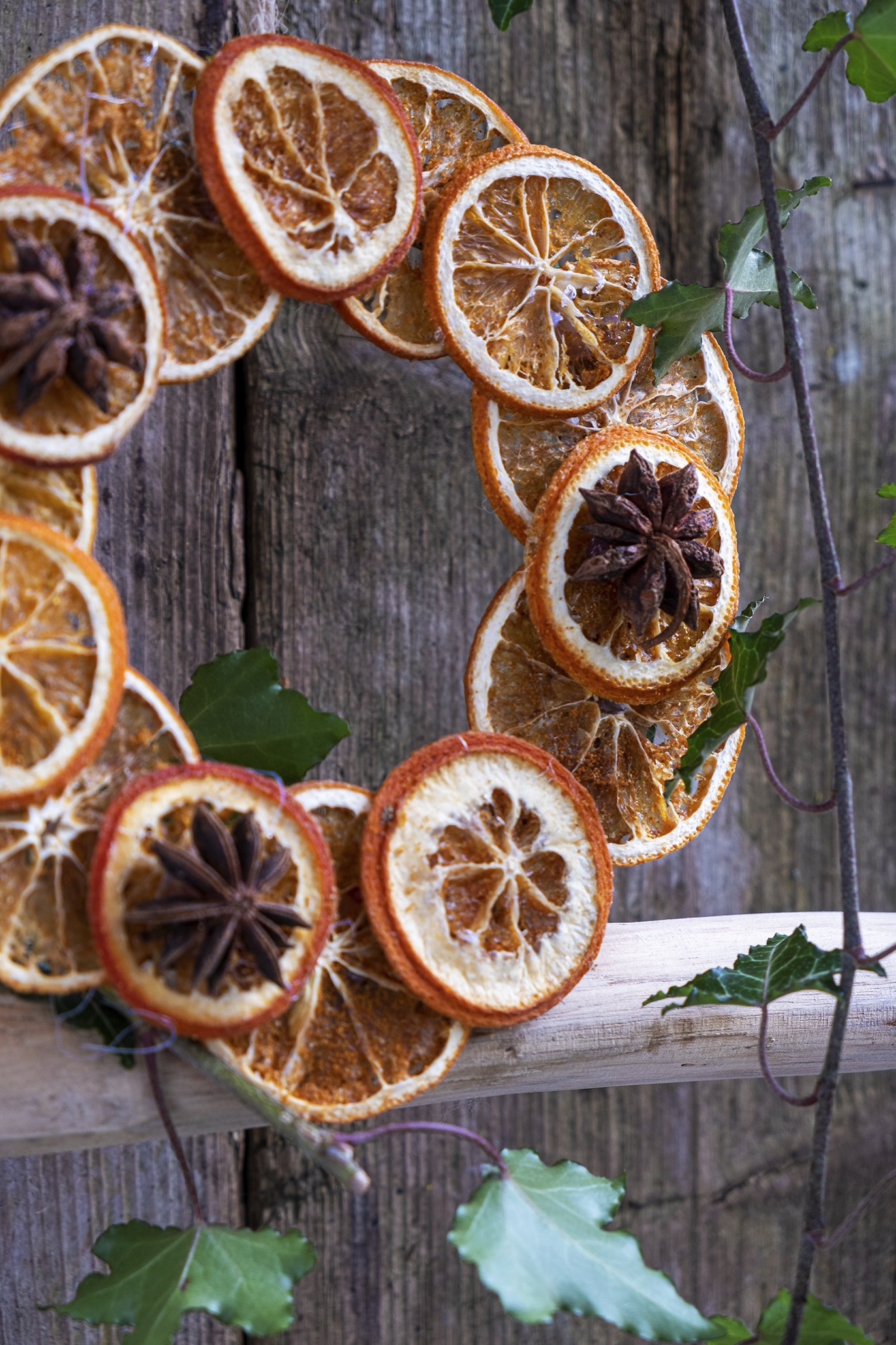 Gedroogde sinaasappel krans maken - Diy