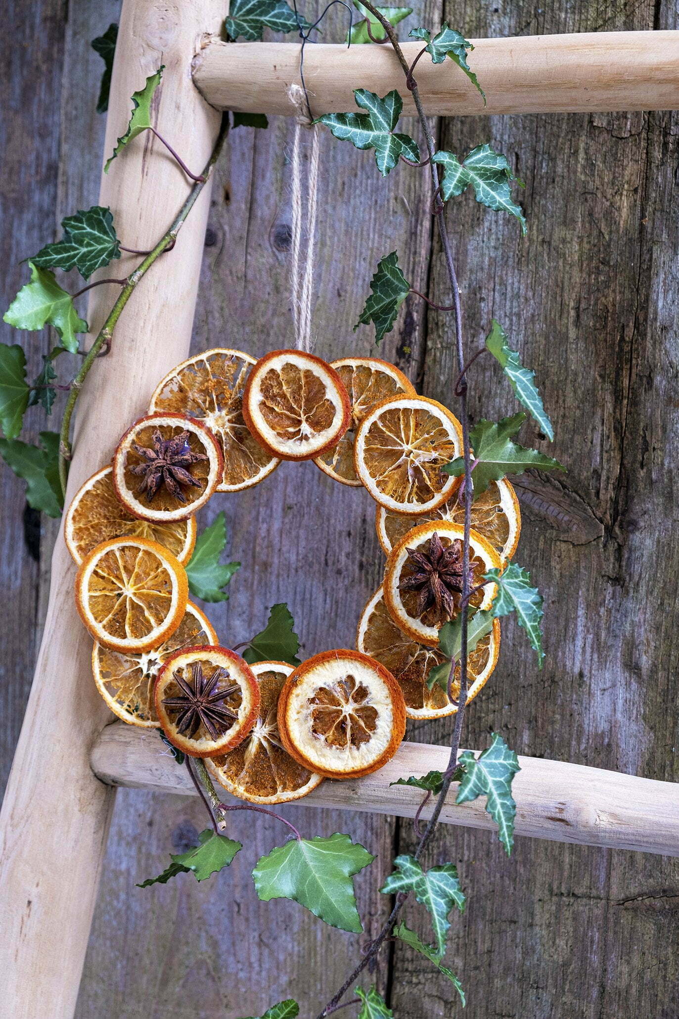Gedroogde sinaasappel krans maken - Diy