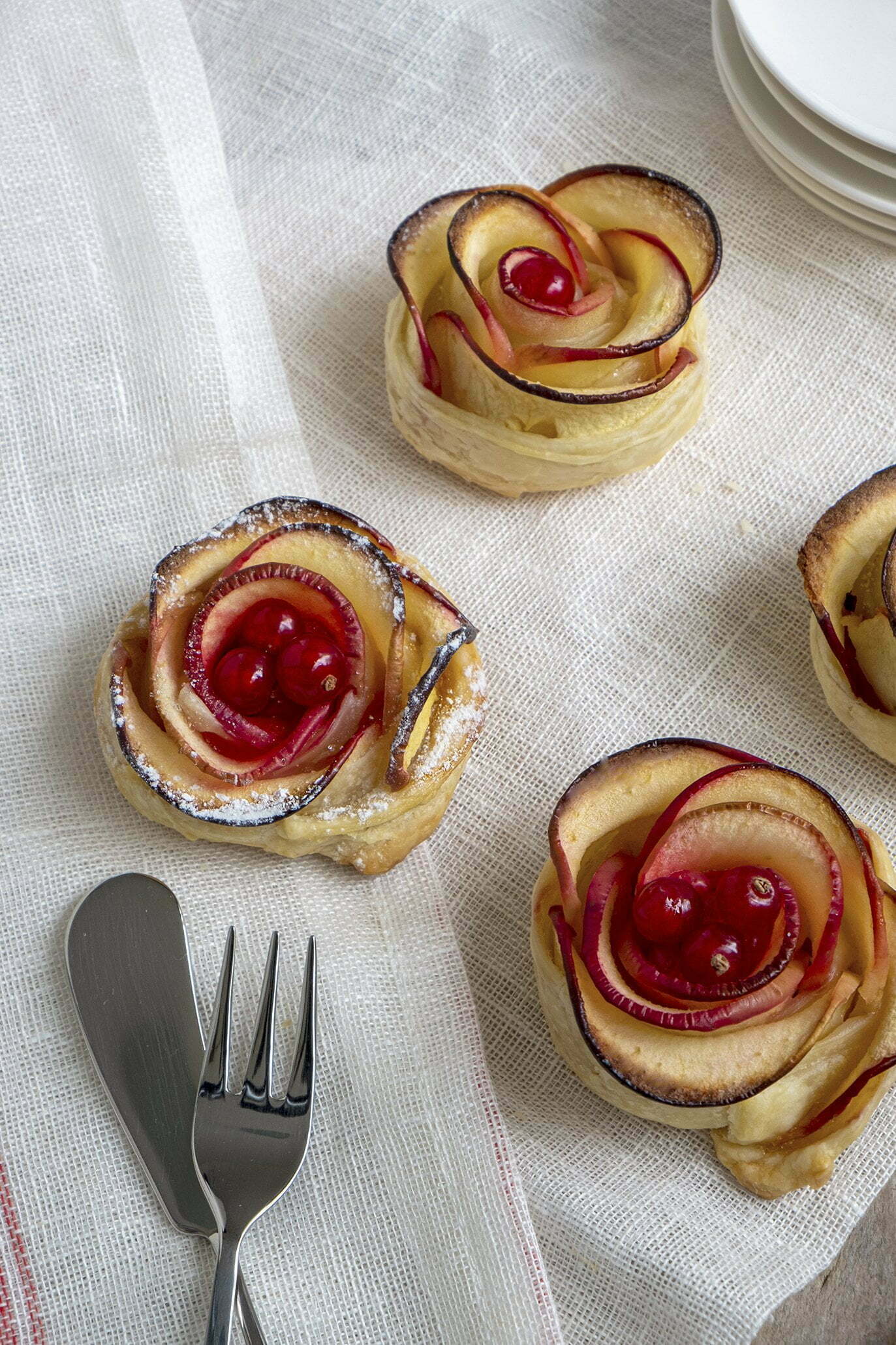 Appelroosjes met rode bessen