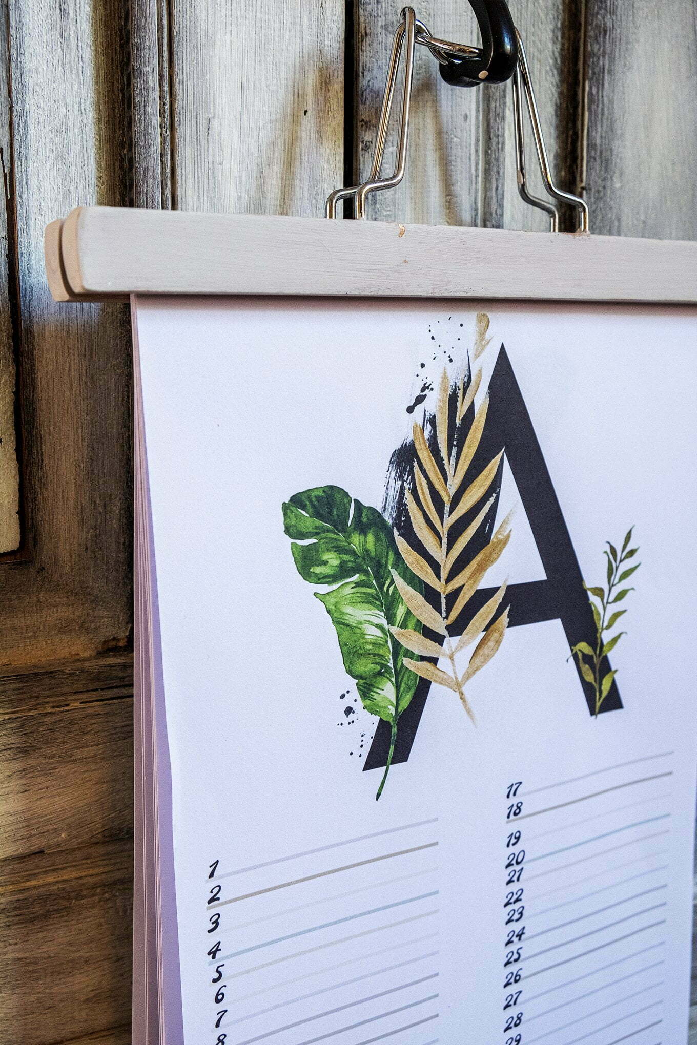Gratis verjaardagskalender alfabet van Augustus