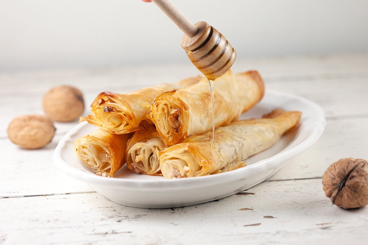 Oh my dish: Filodeegrolletjes met walnoot