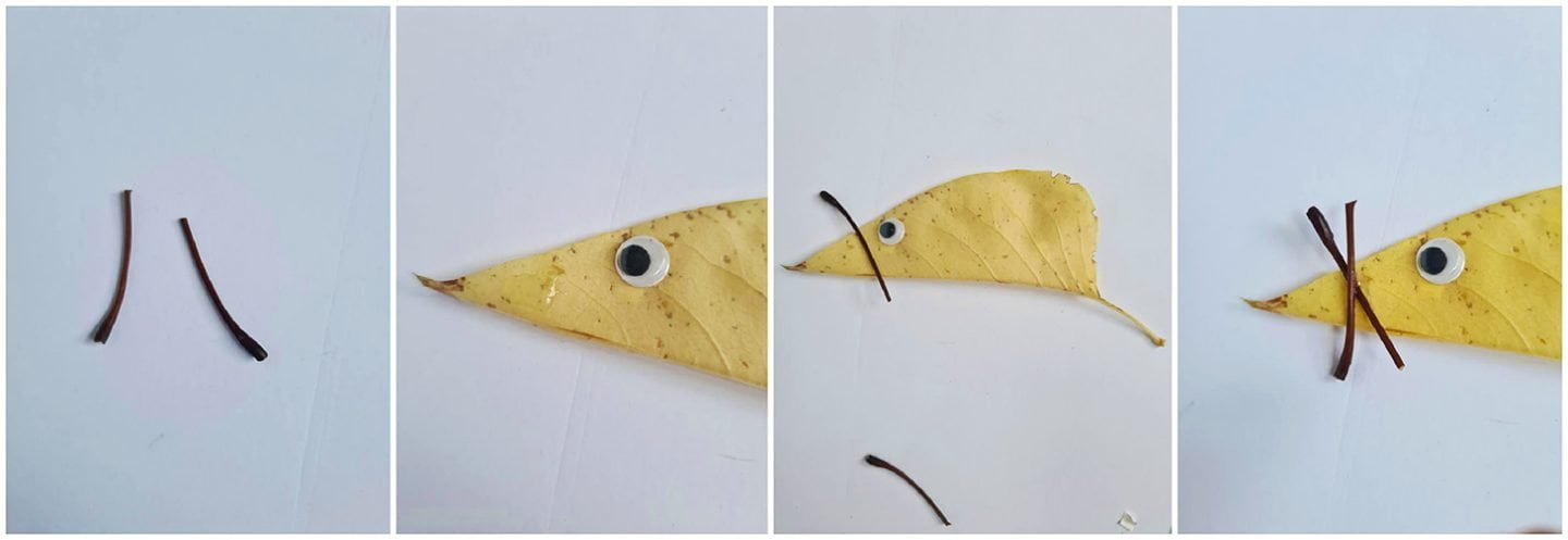 Knutselen met herfstbladeren Knutselen met herfstbladeren