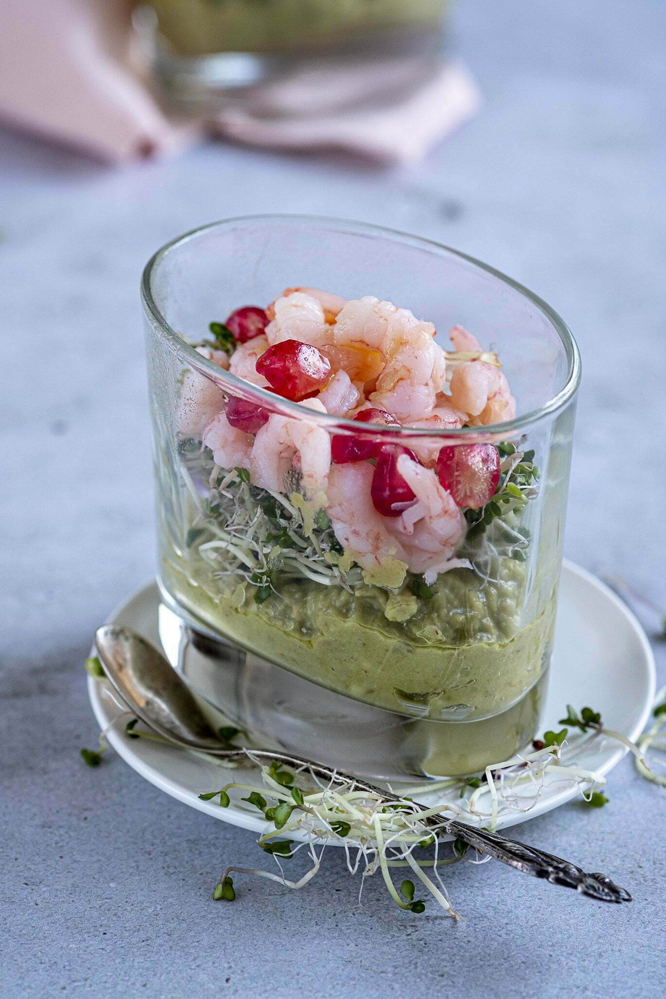 Avocado mousse met garnalen 