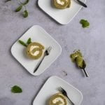 Cakerol met Matcha en slagroom