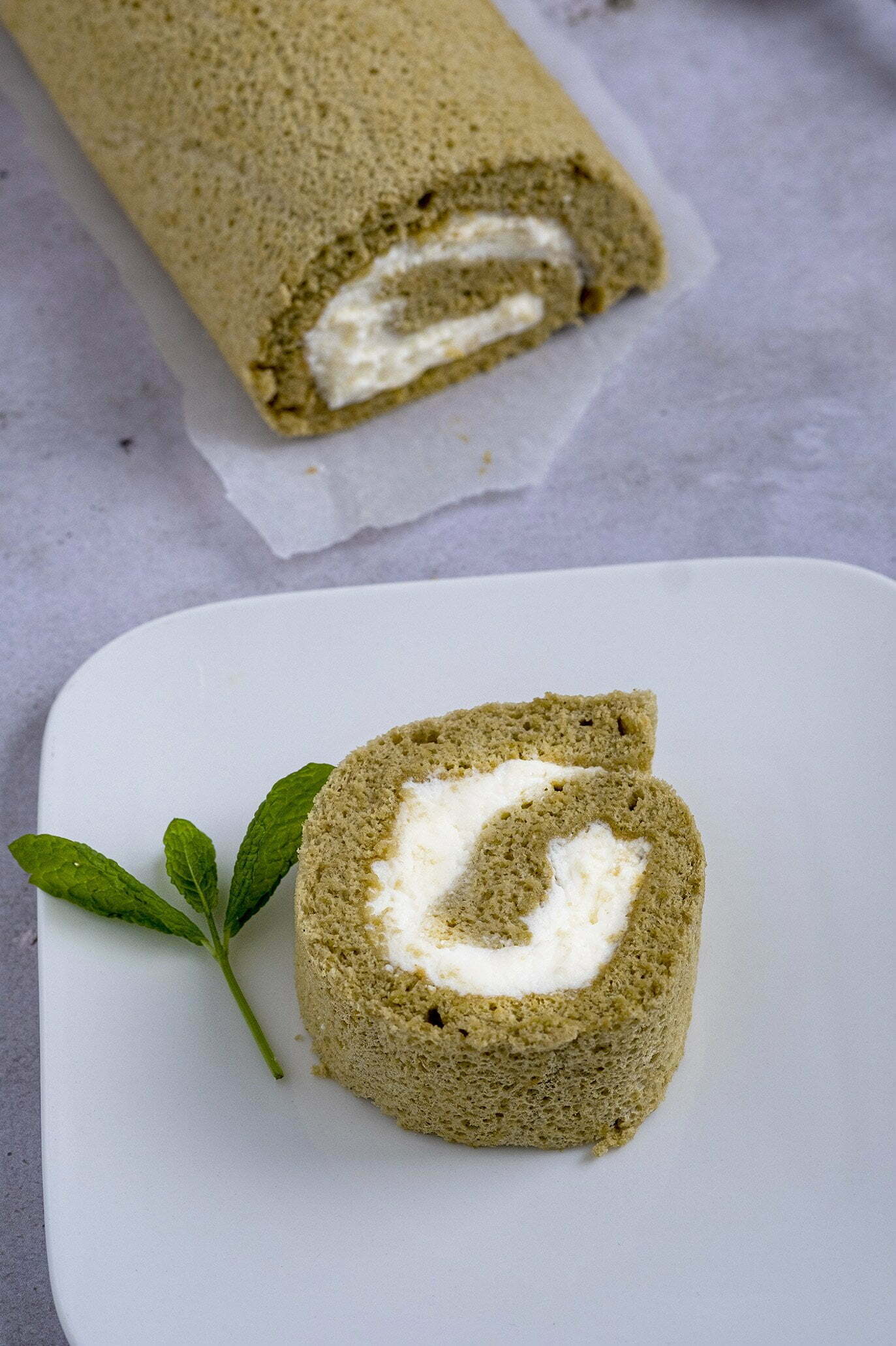 Cakerol met Matcha en slagroom - Taarten & Cakes