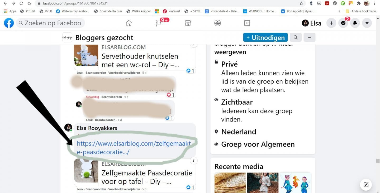 klik op het gewenste artikel vanuit Facebook