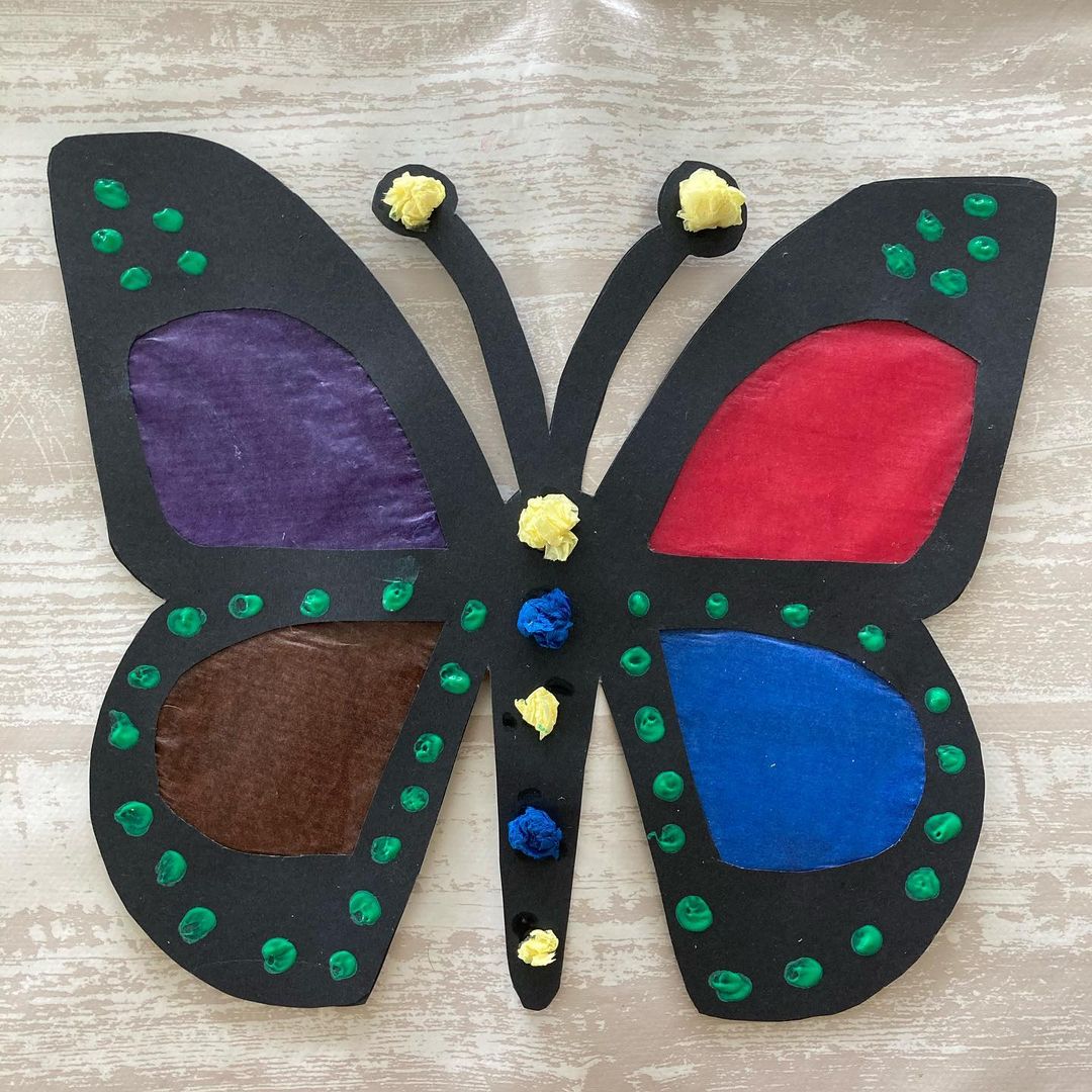 An.creatief: Melissa heeft deze vrolijke vlinder geknutseld
