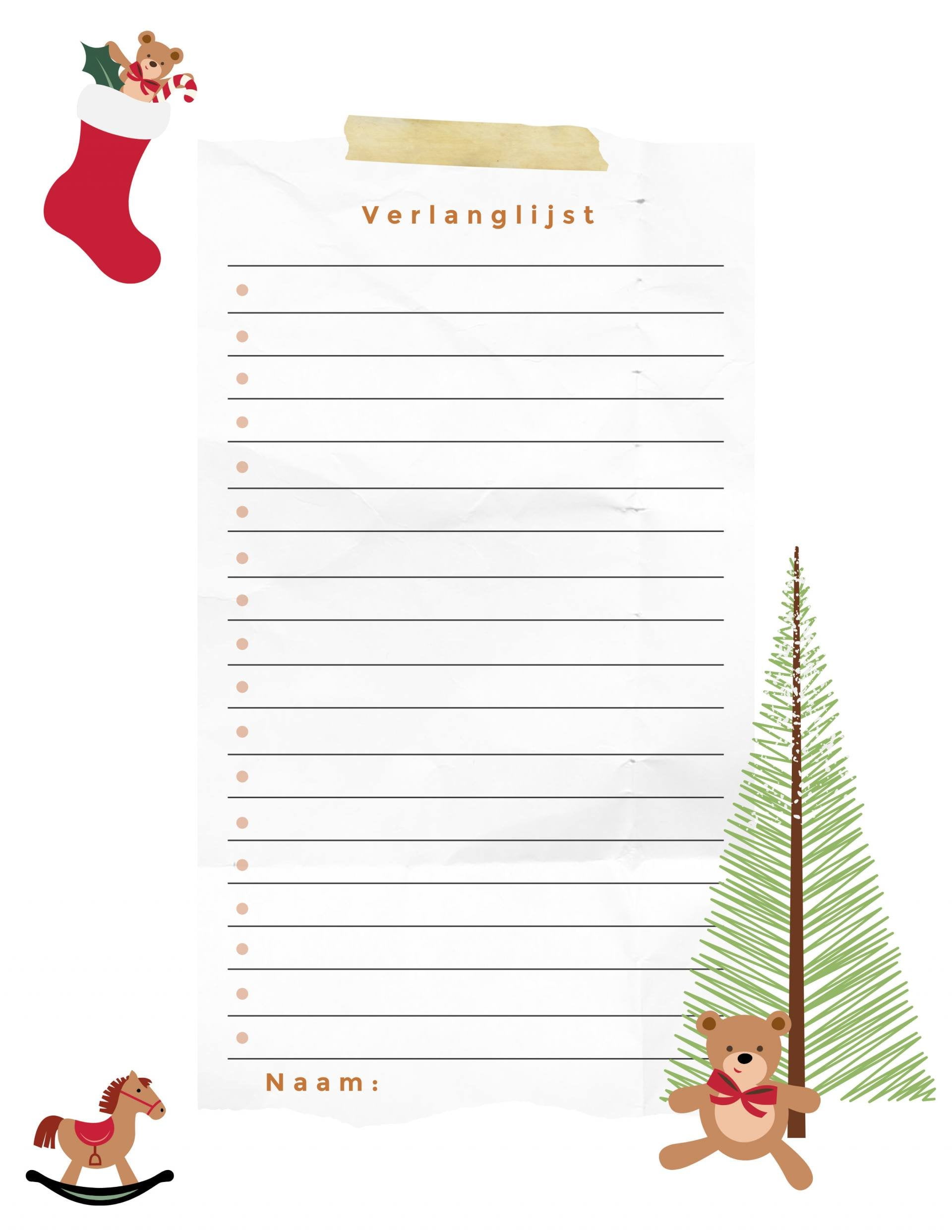 Verlanglijstje kerst Verlanglijstje kerst