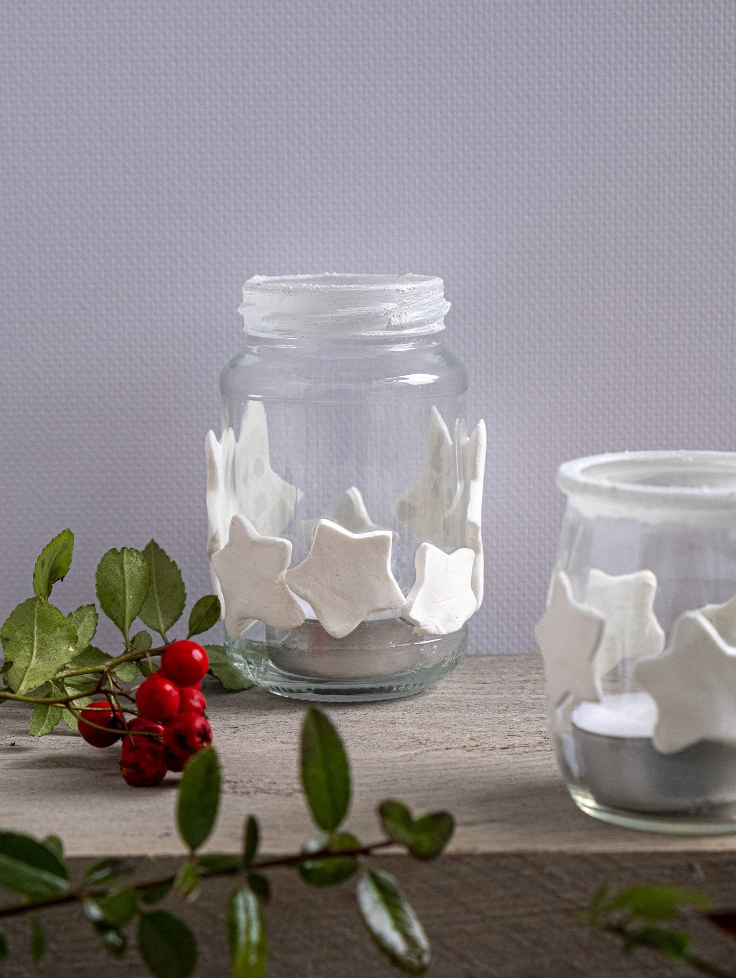 Diy Theelichthouder met klei voor kerst