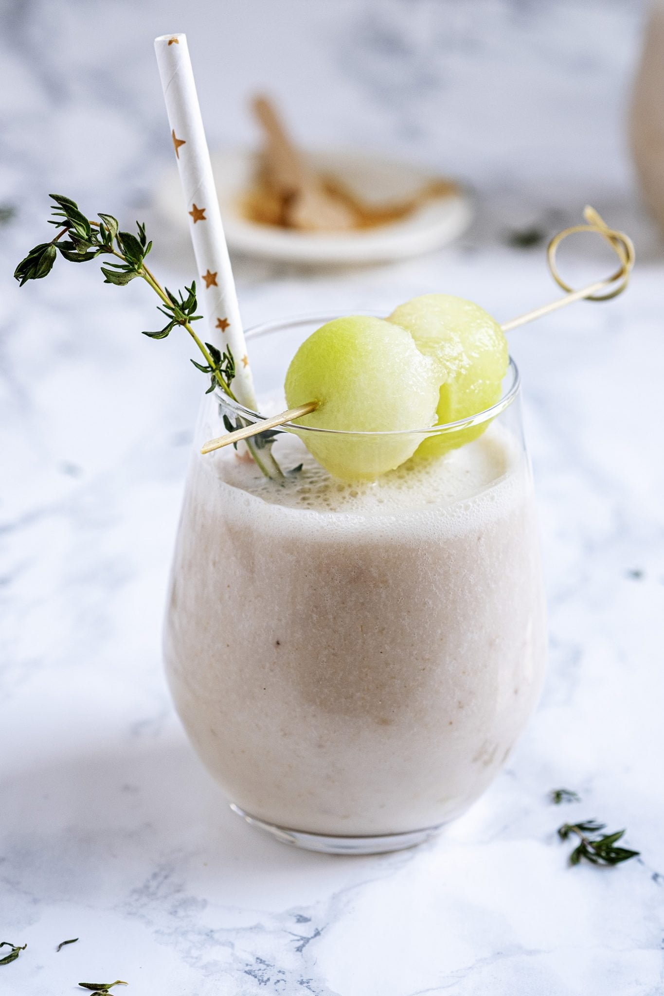 Smoothie met kokosmelk en meloen bolletjes ElsaRblog