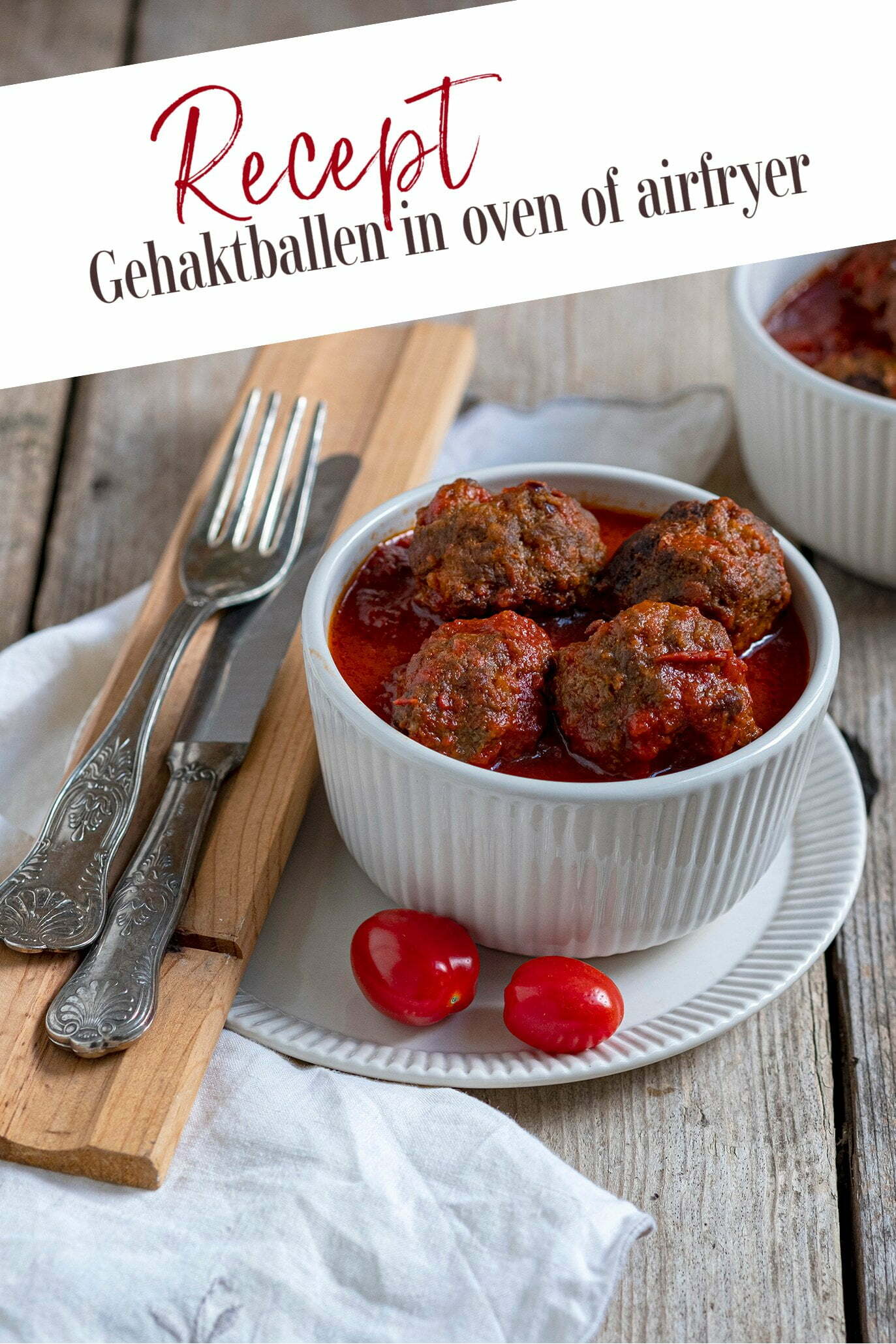 Gehaktballen in oven of airfryer met of zonder tomatensaus