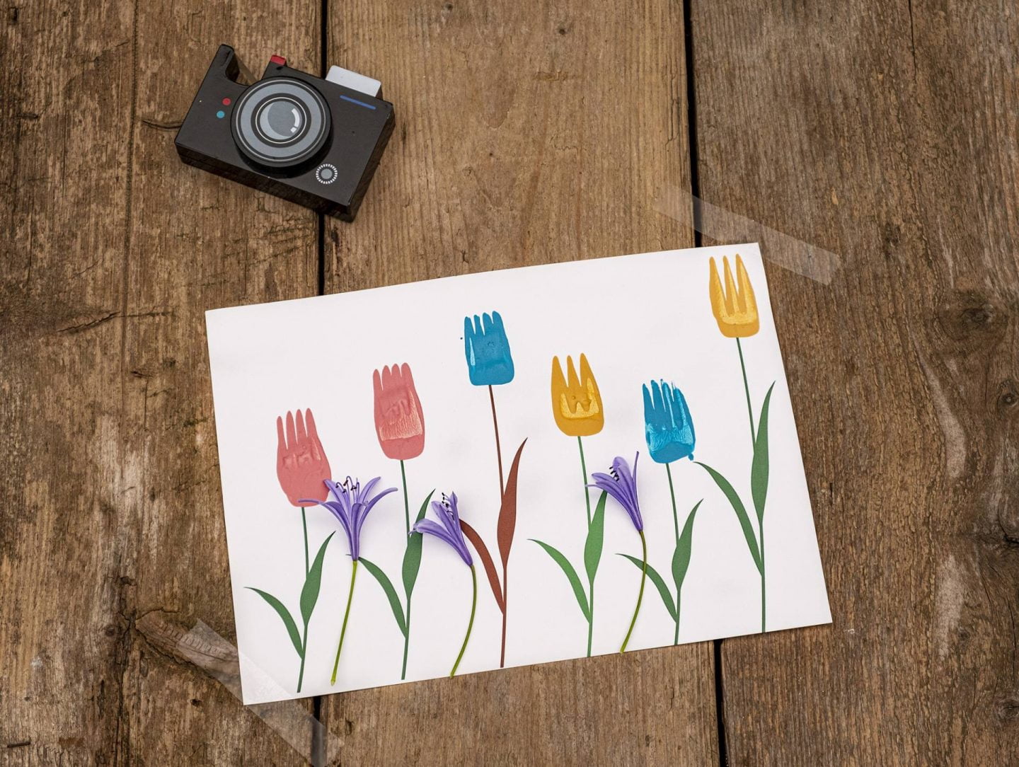 Tulpen verven met een vork